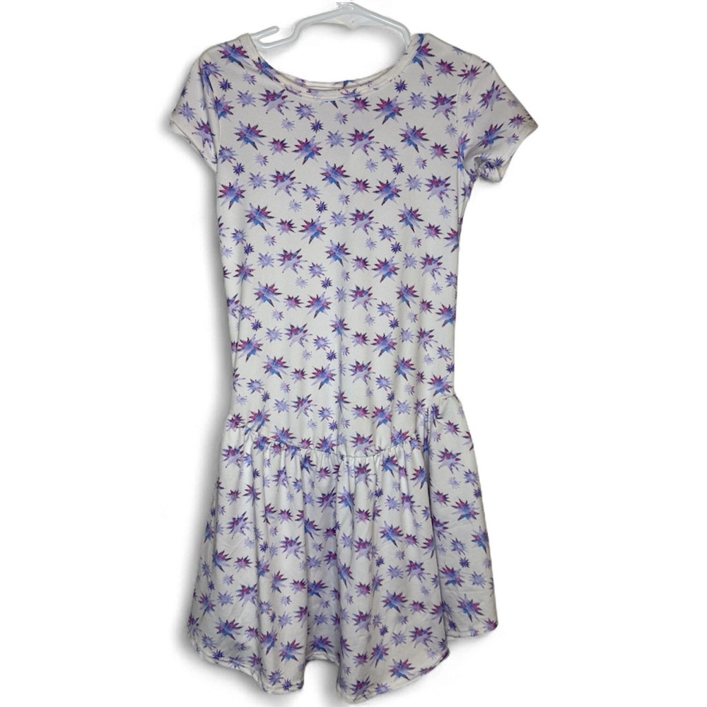 DotDotSmile Girls Blue & Purple Starburst Print Drop Waist Dress Size 5